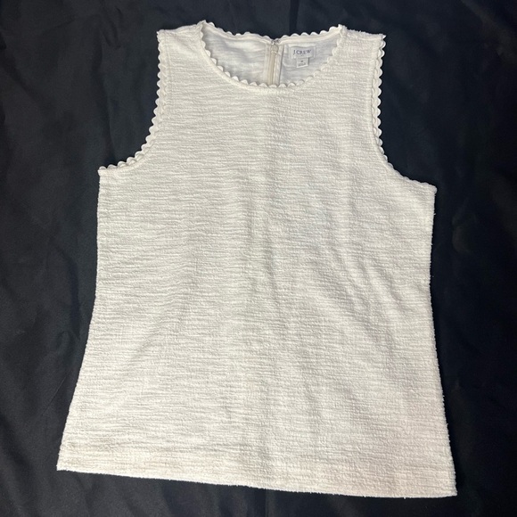J. Crew Tops - J. CREW White Textured Sleeveless Shell Top
